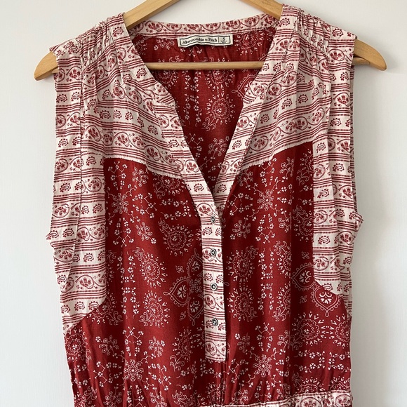 Abercrombie Paisley Red Jumpsuit Size S - Picture 4 of 7